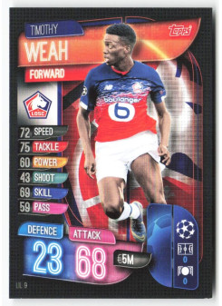 Timothy Weah, Kartička, 2019-20 Topps Match Attax UEFA Champions League, BASE