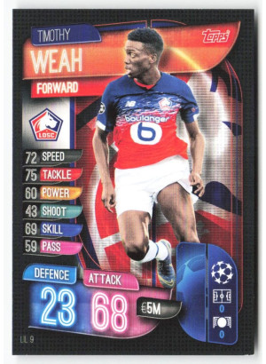 Timothy Weah, Kartička, 2019-20 Topps Match Attax UEFA Champions League, BASE