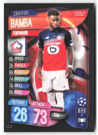 Jonathan Bamba, Card, 2019-20 Topps Match Attax UEFA Champions League, BASE