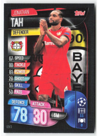 Jonathan Tah, Card, 2019-20 Topps Match Attax UEFA Champions League, BASE