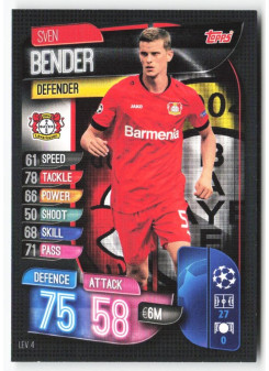 Sven Bender, Card, 2019-20 Topps Match Attax UEFA Champions League, BASE