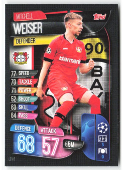 Mitchell Weiser, Card, 2019-20 Topps Match Attax UEFA Champions League, BASE