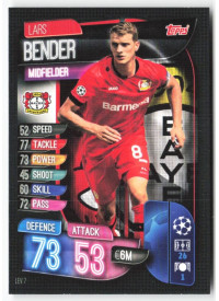 Lars Bender, Card, 2019-20 Topps Match Attax UEFA Champions League, BASE