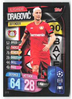 Aleksandar Dragović, Card, 2019-20 Topps Match Attax UEFA Champions League, BASE