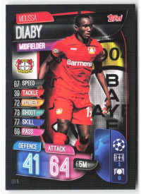 Moussa Diaby, Card, 2019-20 Topps Match Attax UEFA Champions League, BASE