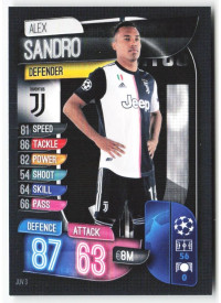 Alex Sandro, Card, 2019-20 Topps Match Attax UEFA Champions League, BASE