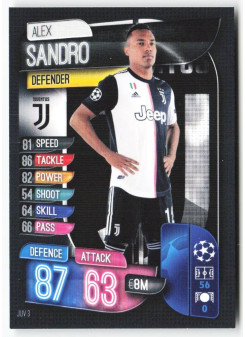 Alex Sandro, Card, 2019-20 Topps Match Attax UEFA Champions League, BASE