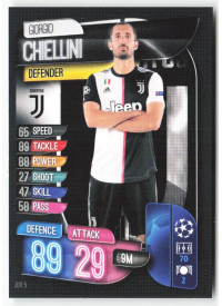 Giorgio Chiellini, Card, 2019-20 Topps Match Attax UEFA Champions League, BASE