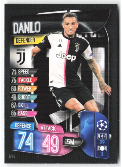Danilo, Card, 2019-20 Topps Match Attax UEFA Champions League, BASE