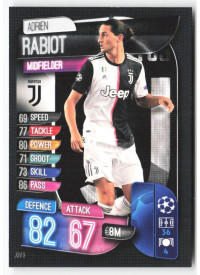 Adrien Rabiot, Card, 2019-20 Topps Match Attax UEFA Champions League, BASE