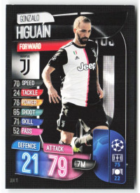 Gonzalo Higuaín, Card, 2019-20 Topps Match Attax UEFA Champions League, BASE