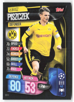 Lukasz Piszczek, Card, 2019-20 Topps Match Attax UEFA Champions League, BASE