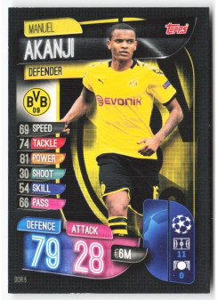 Manuel Akanji, Card, 2019-20 Topps Match Attax UEFA Champions League, BASE