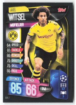 Axel Witsel, Card, 2019-20 Topps Match Attax UEFA Champions League, BASE
