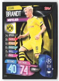Julian Brandt, Card, 2019-20 Topps Match Attax UEFA Champions League, BASE