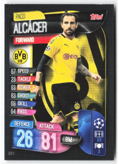 Paco Alcácer, Card, 2019-20 Topps Match Attax UEFA Champions League, BASE