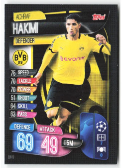 Achraf Hakimi, Card, 2019-20 Topps Match Attax UEFA Champions League, BASE