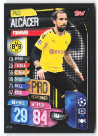 Paco Alcácer, Card, 2019-20 Topps Match Attax UEFA Champions League, INSERT