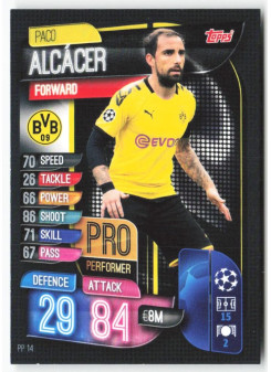 Paco Alcácer, Card, 2019-20 Topps Match Attax UEFA Champions League, INSERT