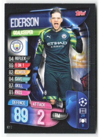 Ederson, Card, 2019-20 Topps Match Attax UEFA Champions League, BASE