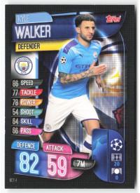 Kyle Walker, Card, 2019-20 Topps Match Attax UEFA Champions League, BASE
