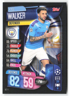 Kyle Walker, Card, 2019-20 Topps Match Attax UEFA Champions League, BASE