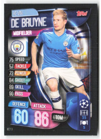 Kevin De Bruyne, Card, 2019-20 Topps Match Attax UEFA Champions League, BASE