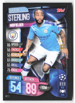 Raheem Sterling, Card, 2019-20 Topps Match Attax UEFA Champions League, BASE