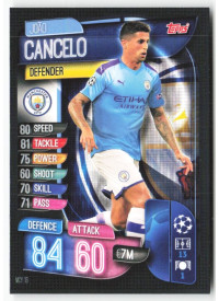 Joao Cancelo, Card, 2019-20 Topps Match Attax UEFA Champions League, BASE