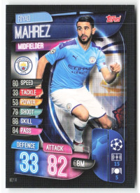 Riyad Mahrez, Card, 2019-20 Topps Match Attax UEFA Champions League, BASE