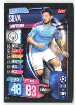 David Silva, Card, 2019-20 Topps Match Attax UEFA Champions League, BASE