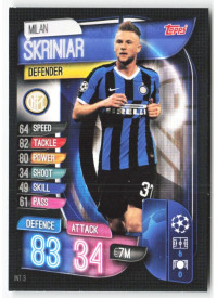 Milan Skriniar, Card, 2019-20 Topps Match Attax UEFA Champions League, BASE