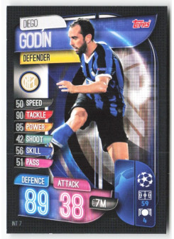 Diego Godín, Kartička, 2019-20 Topps Match Attax UEFA Champions League, BASE