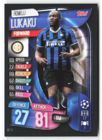 Romelu Lukaku, Card, 2019-20 Topps Match Attax UEFA Champions League, BASE