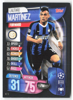 Lautaro Martínez, Kartička, 2019-20 Topps Match Attax UEFA Champions League, BASE
