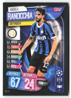 Andrea Ranocchia, Kartička, 2019-20 Topps Match Attax UEFA Champions League, BASE