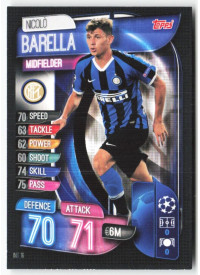 Nicolo Barella, Card, 2019-20 Topps Match Attax UEFA Champions League, BASE