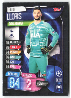Hugo Lloris, Kartička, 2019-20 Topps Match Attax UEFA Champions League, BASE