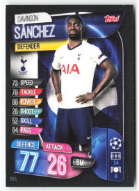 Davinson Sanchez, Card, 2019-20 Topps Match Attax UEFA Champions League, BASE