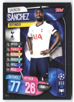 Davinson Sanchez, Card, 2019-20 Topps Match Attax UEFA Champions League, BASE