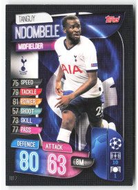 Tanguy Ndombele, Card, 2019-20 Topps Match Attax UEFA Champions League, BASE