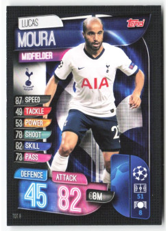 Lucas Moura, Card, 2019-20 Topps Match Attax UEFA Champions League, BASE