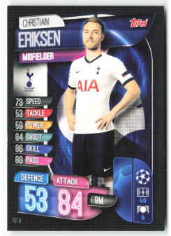Christian Eriksen, Card, 2019-20 Topps Match Attax UEFA Champions League, BASE