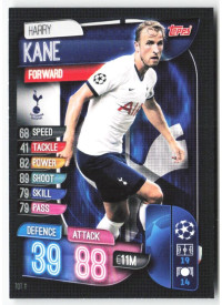 Harry Kane, Card, 2019-20 Topps Match Attax UEFA Champions League, BASE