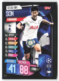Heung-Min Son, Card, 2019-20 Topps Match Attax UEFA Champions League, BASE