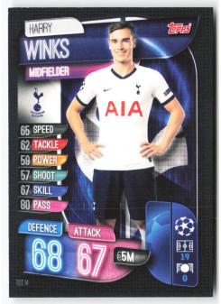 Harry Winks, Card, 2019-20 Topps Match Attax UEFA Champions League, BASE