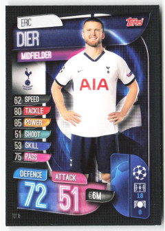 Eric Dier, Card, 2019-20 Topps Match Attax UEFA Champions League, BASE