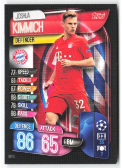Joshua Kimmich, Card, 2019-20 Topps Match Attax UEFA Champions League, BASE