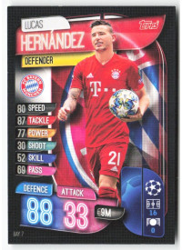 Lucas Hernández, Card, 2019-20 Topps Match Attax UEFA Champions League, BASE