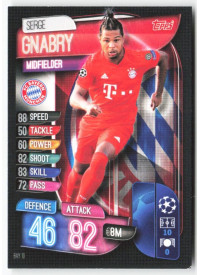 Serge Gnabry, Card, 2019-20 Topps Match Attax UEFA Champions League, BASE